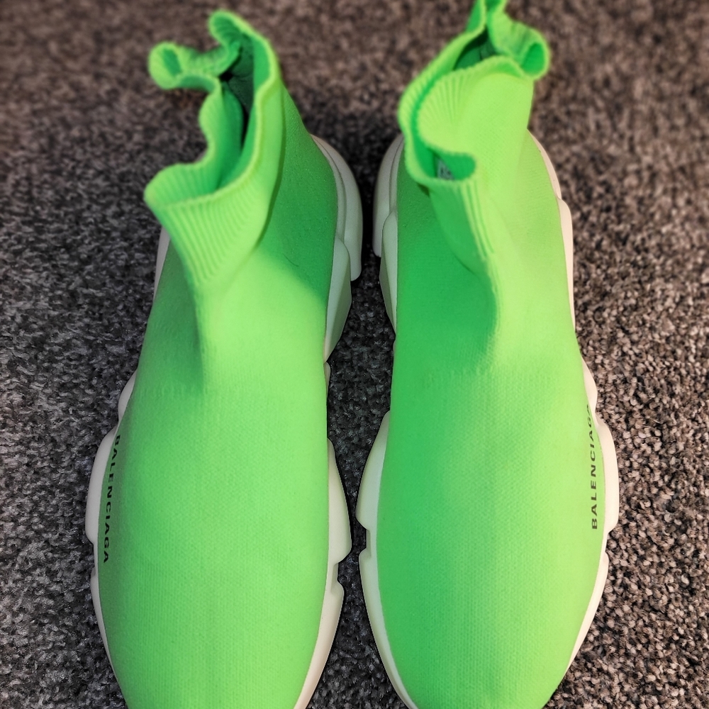 Authentic Balenciaga Sneaker, 10 Women's, Neon Green, only wore once like New